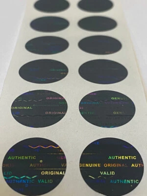 100件黑色有色篡改事件全息图安全语音标签65英寸圆形 — 第 1/2 张图片