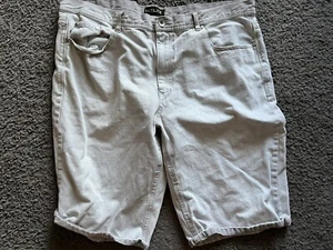 Helix Jean Shorts Mens 40 Gray Denim Jorts Embroidered 100% Cotton Jean Shorts - Picture 1 of 5
