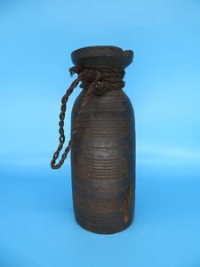 Rare ~ Rustic Milk ~ Tsampa Butter Pot ? Primitive Art Nepal Tibet ? Wood Turned - Picture 1 of 10