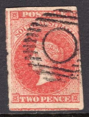 SA South Australia 2d QV Naranja Sideface Star WMK REF: SA2F Foto 1 de 2