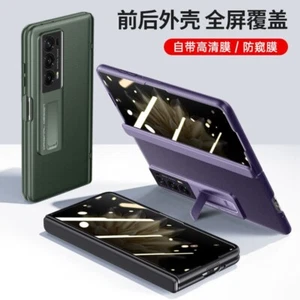 For Honor Magic V2, Luxury Hybrid PU Leather KickStand Case Cover Screen Film - Picture 1 of 14