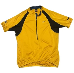 Vintage Nike Yellow ACG Cycling Shirt XL Mens Swoosh 90s Jersey 1/4 Zip USA - Picture 1 of 7