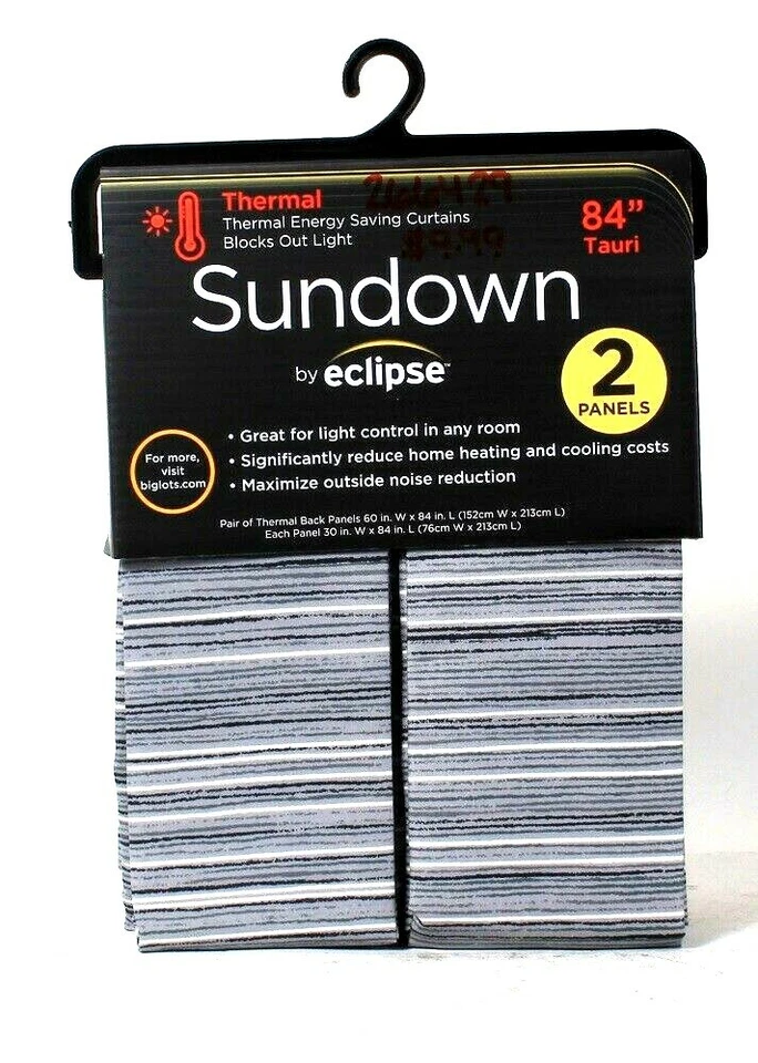 Panel de 2 unidades Sundown By Eclipse Thermal Tauri 60" W X 84" L Peltre Poliéster Foto 1 de 1