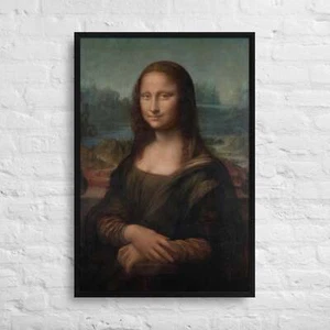 Leonardo da Vinci, Porträt der Mona Lisa Giocondo. 24x36 gerahmter Leinwanddruck - Bild 1 von 1