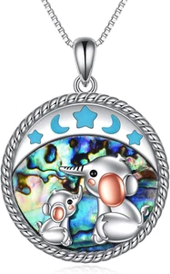 Cute Mama Baby Elephant Necklace for Women Mom 925 Sterling Silver Pendant Gifts - Picture 1 of 6