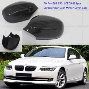 Carbon Fiber Side Mirror Cover Cap For BMW E92 E93 LCI 325i 335i Coupe 2009-2012 - Picture 1 of 6