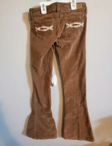 Abercrombie Girls Bell Bottom Flare Velvet Pants Brown Tan Size 12 - Picture 1 of 7