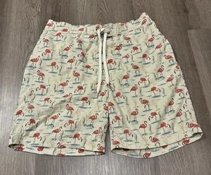 Brooks Brothers Flamingo Print Swim Trunks Lined Elastic Waist Men’s Medium - Picture 1 of 5