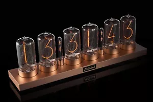 Nixie tube clock ZIN70 (z568m) assembled Gold aluminium case application setup - Picture 1 of 7