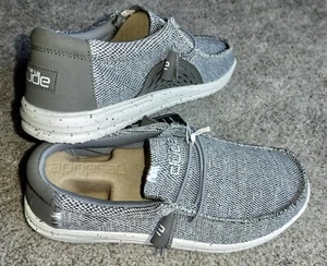 Hey Dude Wally Men Size 11 Drainable Water Boat Shoes Fishing Beach Slip On Gray - Picture 1 of 7