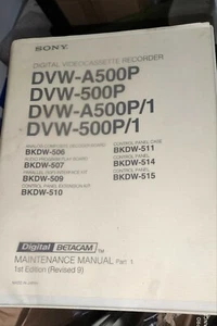 Maintenance manual Sony dvw -500 p / a500p digital Betacam classeur - Photo 1/2