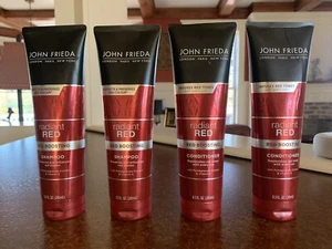 4 X JOHN FRIEDA RADIANT RED RED BOOSTING 2 SHAMPOOS & 2 CONDITIONERS - Picture 1 of 1