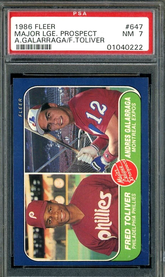 ANDRES GALARRAGA 1985 FLEER BASEBALL ROOKIE CARD #647 PSA 7 - Image 1 of 1