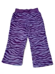 Jellifish Girls Purple Fleece Zebra Stripe Sleep Pants Pajama Bottoms Lounge - Picture 1 of 1