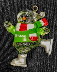 SNOWMAN ORNAMENT WITH "MELISSA" IMPRINTED - Picture 1 of 2