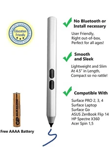 Pluma de sensibilidad a la presión Smartpen Surface Stylus 1024 cuerpo de aluminio batería 4A - Imagen 1 de 6