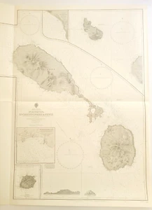 Nautical Map, St Eustatius St Christopher Saba Islands, 1982, 42" by 32" - Picture 1 of 5