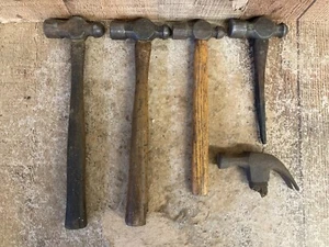 LOT of 5 Vintage TOOLS Blacksmith Hammer Head PEEN BALL Metal Vaughan Craftsman - Picture 1 of 6