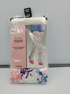 Amscan Paint Splatter Tights School Halloween Costume Dress Up Child Size S/M - Picture 1 of 4