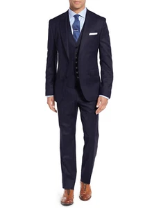 Salvatore Exte Mens 3 Piece 2 Button Vested Suit Set Blazer Pant Plus Tux - Picture 1 of 6