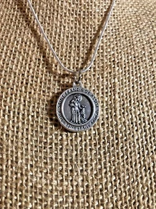 St. Francis of Assisi Silver Medal - Patron Saint of Animals - Made in Italy - Picture 1 of 3