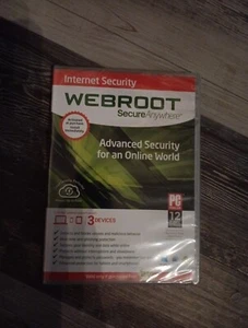 New Webroot Secure Anywhere Internet Security Plus 3 Devices Windows PC Mac iOS - Picture 1 of 2