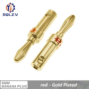 4 Mm Vergoldeter Bananenstecker Aus Reinem Kupfer Für Audio-Video-Lautsprecher-A - Bild 1 von 11