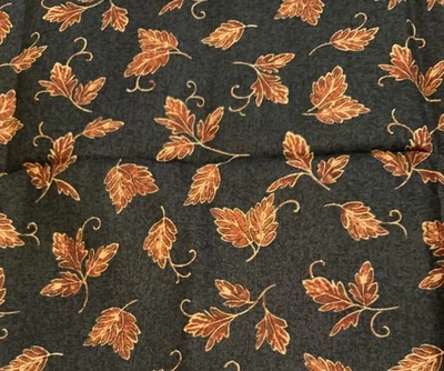 Moda Fabric BEAUTIFUL BLESSINGS Fall Leaves Black Background 36 x 44” - Image 1 of 4