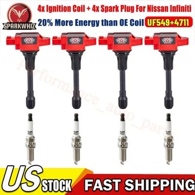 For 2007-2013 Nissan Altima 2.5L L4 UF549 Ignition Coil and Iridium Spark Plugs Foto 1 de 4