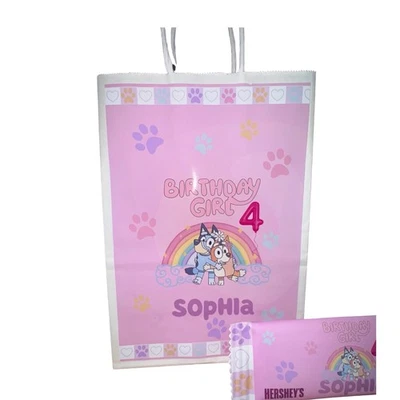 Розовые подарочные пакеты Bluey Girl/см. другие объявления о наклейках - Изображение 1 из 2