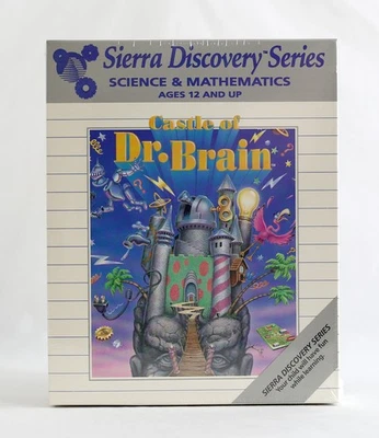 SEALED 1991 Sierra Discovery Series Castle of Dr Brain Big Box PC - Image 1 of 4