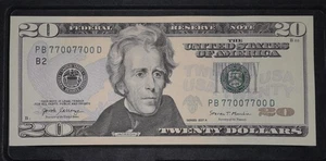 77007700-$20 Federal Reserve Note- Super Repeater + Binary + Radar Serial # MINT - Picture 1 of 7
