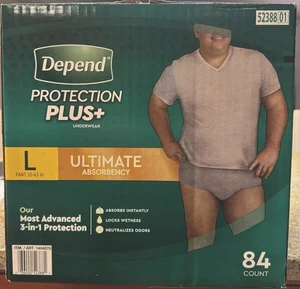 NEW Depend Protection Plus Ultimate Underwear for Men Large 84 Ct | Ultimate Ab - Picture 1 of 5