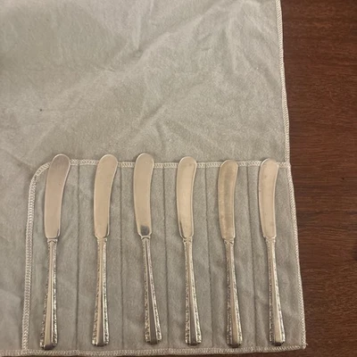 Cuchillos esparcidores de mantequilla de plata esterlina a la luz de las velas Towle plata maciza 6 en total Foto 1 de 4