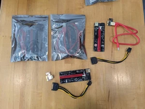 SET 4x VER009S PCI-E Riser Card PCIe 1x auf 16x USB 3.0 Datenkabel Bitcoin Mining - Bild 1 von 4
