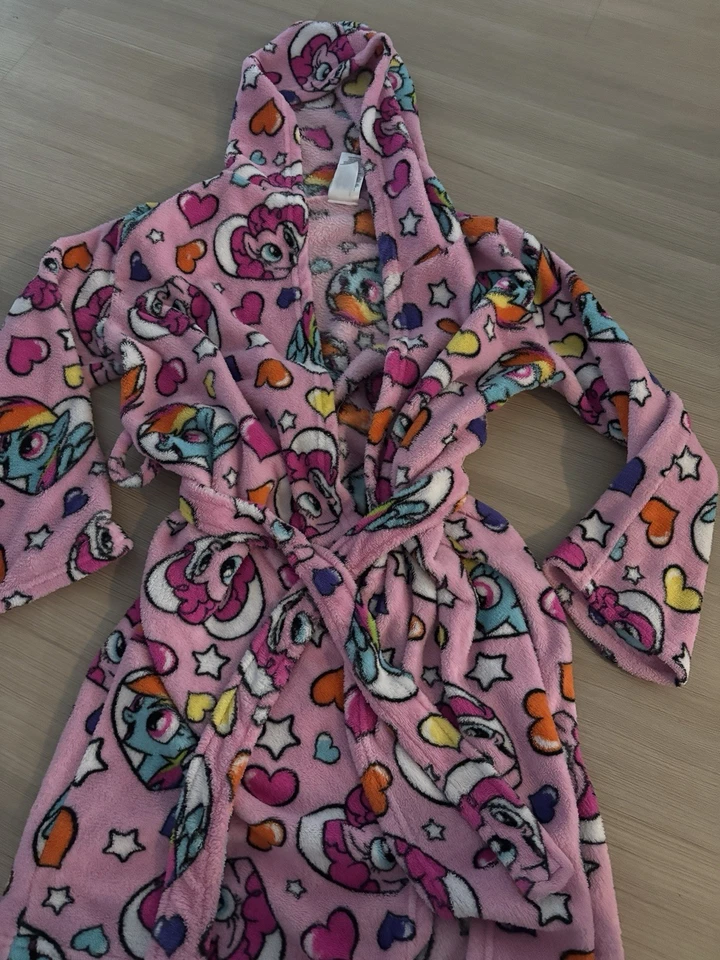 My Little Pony Robe Girls Size 10 Pink Fleece Bathrobe Hooded Cute Cozy - Image 1 of 2