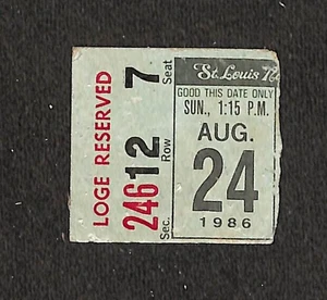 Boleto de los Houston Astros @ St. Louis Cardinals 24 de agosto de 1986, asiento 7 - Imagen 1 de 2
