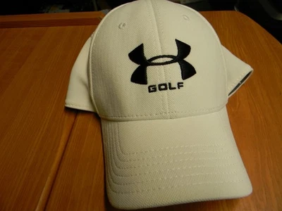 NOVO Under Armour Golf [LG/XL] Chapéu Branco Masculino/Tampa Faixa Elástica. aba estreita - Imagem 1 de 4