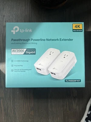 TP-Link AV2000 TL-PA9020P Kit | Passthrough Powerline Network Extender No Cables - Image 1 of 4
