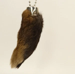Premium Real Lucky Rabbit’s Foot Keychain Charm  Dark Brown Natural  AEKXZ - Picture 1 of 10