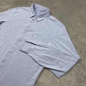 Lululemon Hemd Herren Medium L/S Knopfleiste Oxford Blau Stretch Tasche Commission - Bild 1 von 8
