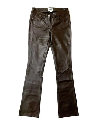 Pantalones de cuero vaquero de tiro bajo Paige Bootcut para mujer talla S Foto 1 de 4