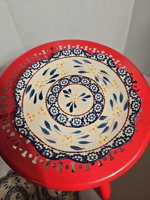 Temptations by Tara Old World Blue Scalloped Plate "8 Diam Replacement  Piece   - Image 1 of 4