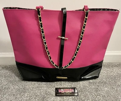 Juicy Couture Shoppers Tote Pink & Black Weekenders Bag Y2K - Nice! - Image 1 of 4