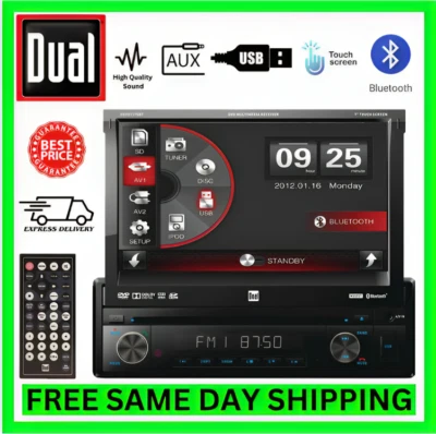 Touch Screen Car Stereo Radio Single Din Bluetooth CD Player Handsfree iPhone FM - Image 1 of 4