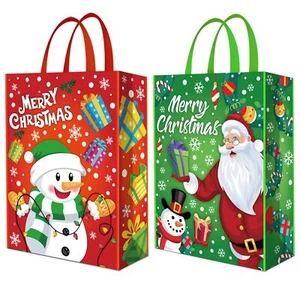 Extra Large Christmas Tote Bags 2Pcs Xmas Non Woven Gift Bags Reusable Grocer... - Picture 1 of 7