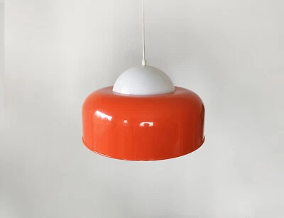 Lámpara colgante vintage roja años 60, arte pop sueco, diseño escandinavo Foto 1 de 4