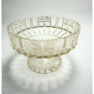 Cut Glass Serving Bowl Footed 4 Inch Fan Scallop Rim Wedding Candy dish - Picture 1 of 5