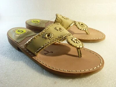 Jack Rogers Women Shoes sandals Gold Flip Flop Wedge Slide Size 5 SKU 11593 - Image 1 of 4