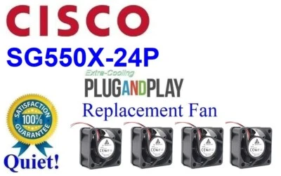 Quiet Version! 4x NEW Replacement fans for Cisco SG550X-24P - Image 1 of 4